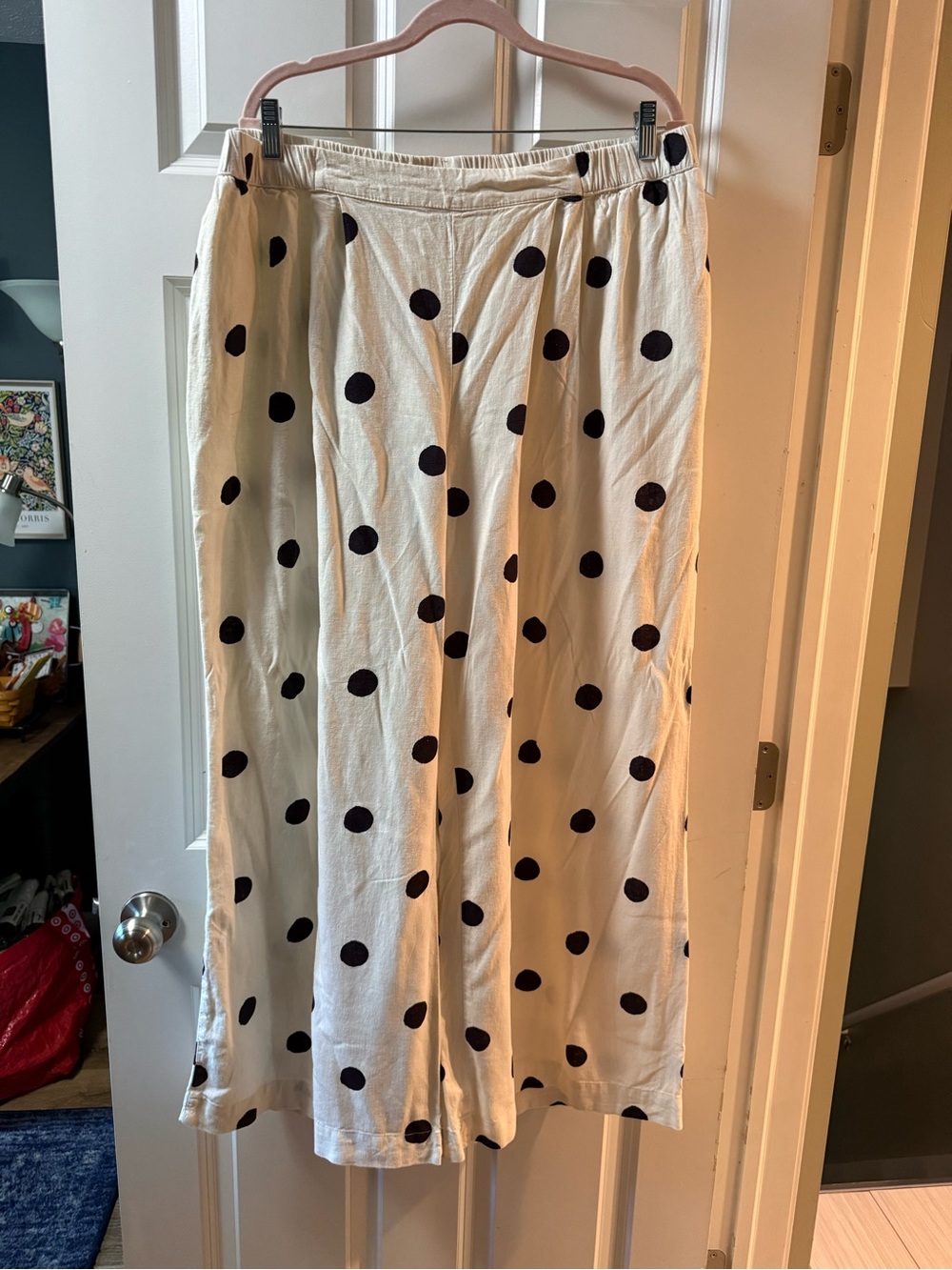 a new day Cream Wide-Leg Polka Dot Pants and Top.